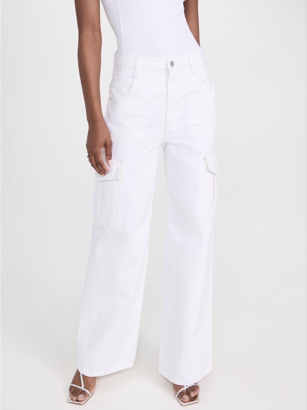 Agolde White Minka Cargo Jeans